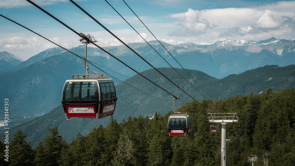 cable car on mountain cable car on mountain