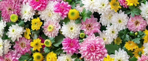 Wallpaper Mural Close-up of a vibrant bouquet of pink, white, and yellow flowers. Torontodigital.ca