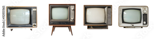 old tv, retro isolated on a transparent PNG background, white background , cut out, clipping path, Generative Ai