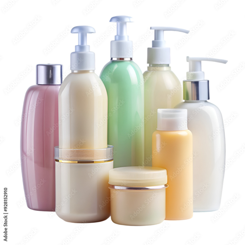 Composition with containers and objects for bath Composition with containers and objects for bath
