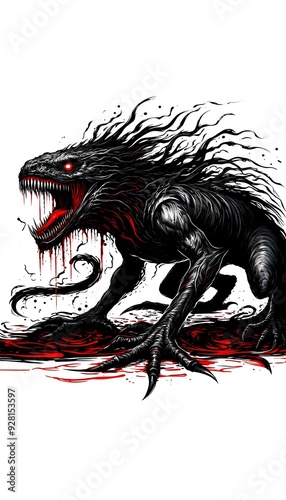 Wallpaper Mural Horror Monster Tattoo: Dark Illustration Art Torontodigital.ca