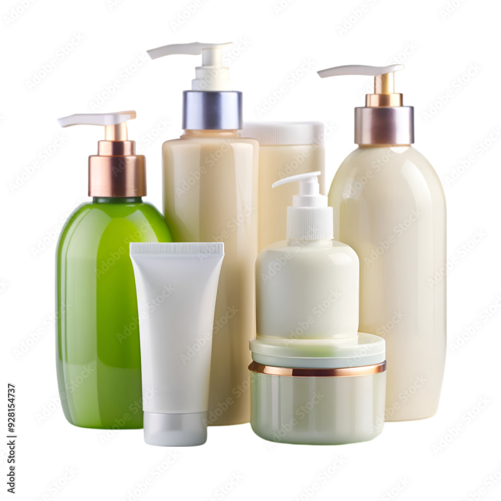 Composition with containers and objects for bath Composition with containers and objects for bath
