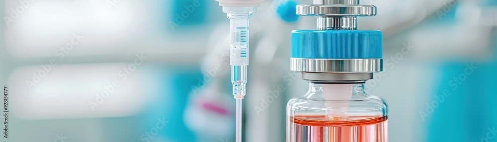 vaccine vial and dropper, showcasing healthcare and medical preparedness in a laboratory setting. vaccine vial and dropper, showcasing healthcare and medical preparedness in a laboratory setting.