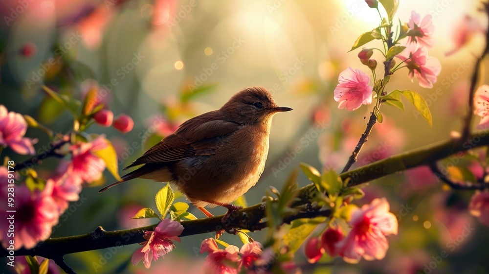 portrait of birds in the forest in the morning portrait of birds in the forest in the morning