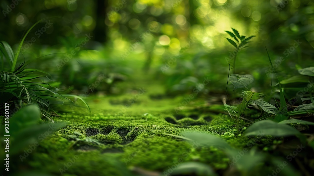 Footprints in a lush forest Footprints in a lush forest