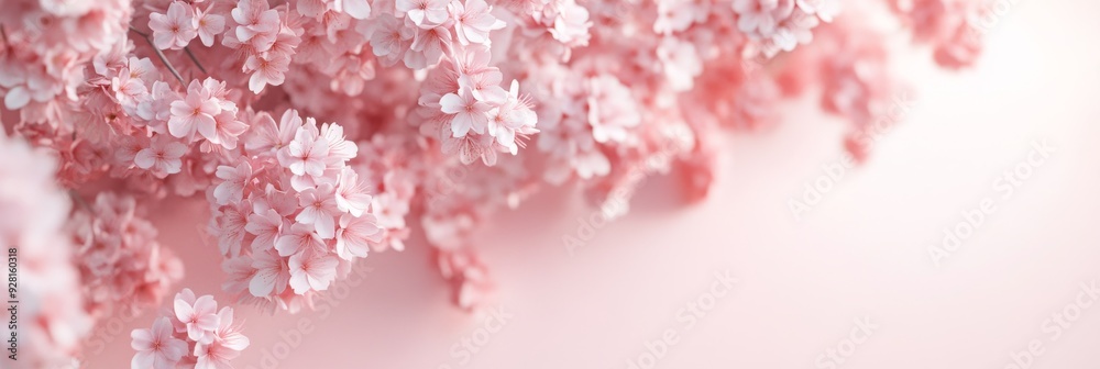 Blossoming Beauty - 3D Illustration of Pink Sakura Cherry Blossoms on White Background with Copy Space for Banners and Promotions Blossoming Beauty - 3D Illustration of Pink Sakura Cherry Blossoms on White Background with Copy Space for Banners and Promotions