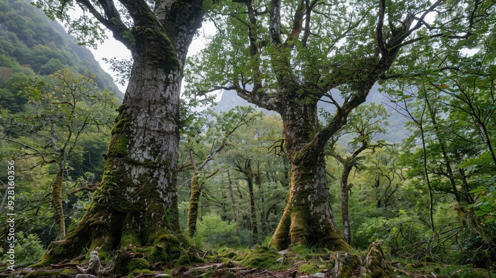 Majestic trees in an ancient forest Majestic trees in an ancient forest