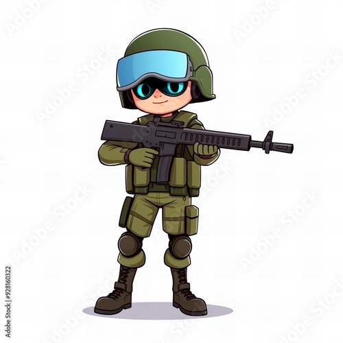 cartoon soldier with a gun and goggles.