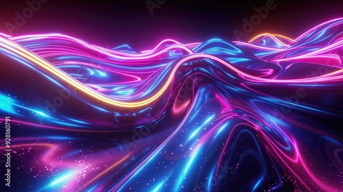 Abstract Neon Landscape