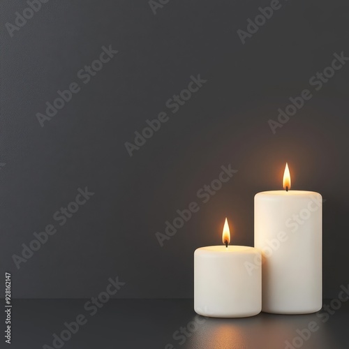 Diwali candles, lit in a dark room, serene ambiance, 3D illustration