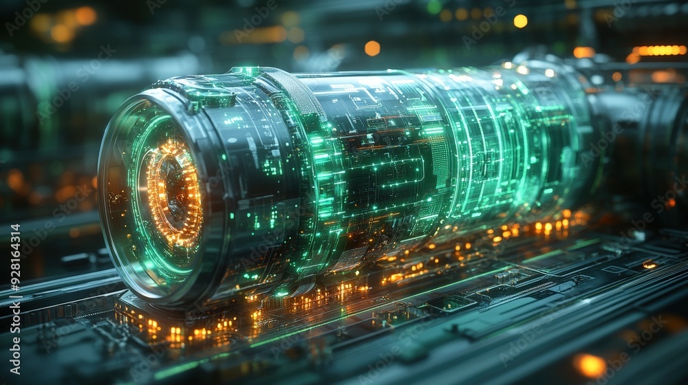 A sleek, futuristic biomethane engine with innovative design, green energy symbols glowing, renewable concept, cutting-edge clean tech. A sleek, futuristic biomethane engine with innovative design, green energy symbols glowing, renewable concept, cutting-edge clean tech.