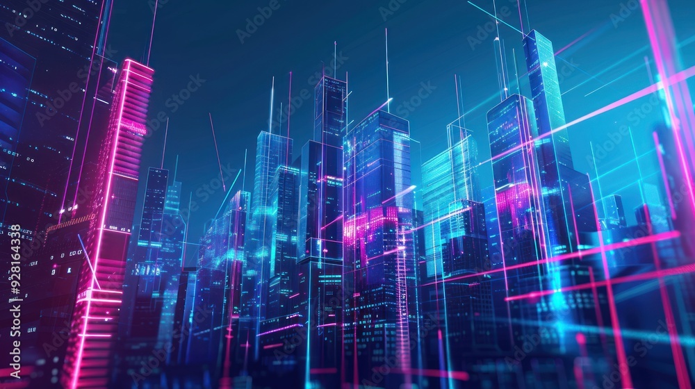 Neon Cityscape: A Futuristic Vision Neon Cityscape: A Futuristic Vision