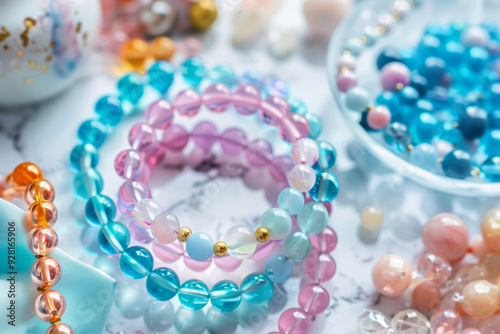 Making cute jewelry from beads. DIY . Do it yourself at home
