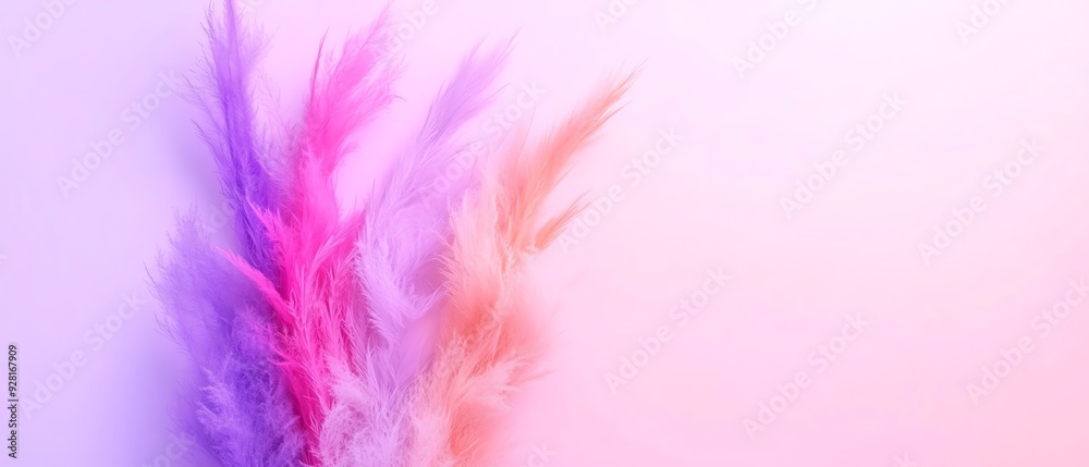 Colorful pampas grass displayed against a soft pastel background, creating a serene and artistic aesthetic for decoration. Colorful pampas grass displayed against a soft pastel background, creating a serene and artistic aesthetic for decoration.