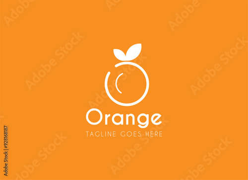 Circle orange juice logo design vector illustration. 
