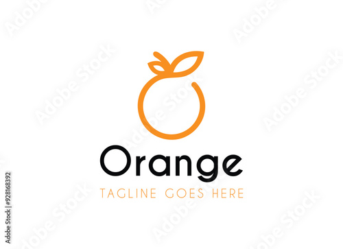 Circle orange juice logo design vector illustration. 