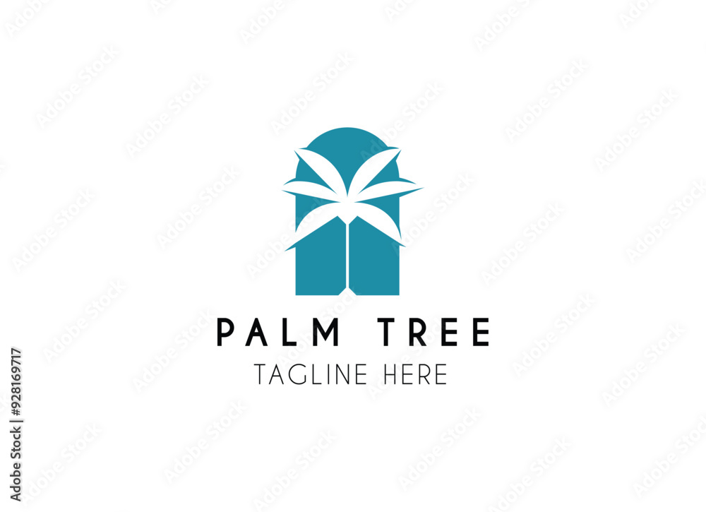 Resort and beach palm logo design with premium concept vector illustration. Resort and beach palm logo design with premium concept vector illustration.