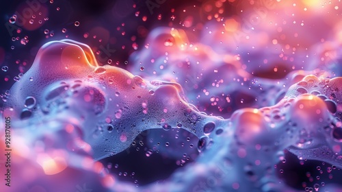 A vibrant 3D scene depicting a complex network of interconnected elements representing a digital ecosystem. 