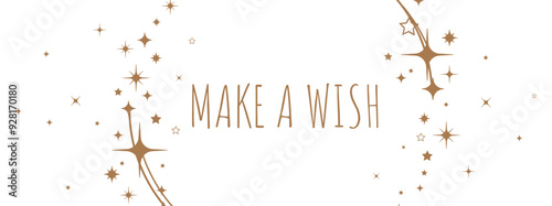 make a wish card on white background	