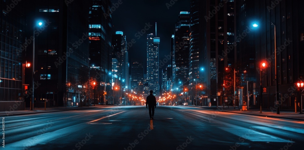 An urban night scene of a lone worker under streetlights captures the struggle with fatigue, sleepiness, and night shift syndrome. An urban night scene of a lone worker under streetlights captures the struggle with fatigue, sleepiness, and night shift syndrome.