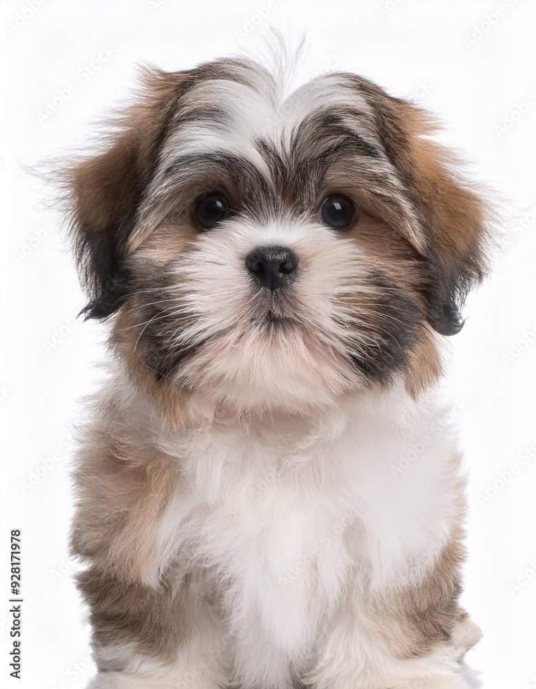 ラサ・アプソの子犬のポートレート(Lhasa Apso puppy portrait on white background)
ラサ・アプソの子犬のポートレート(Lhasa Apso puppy portrait on white background)