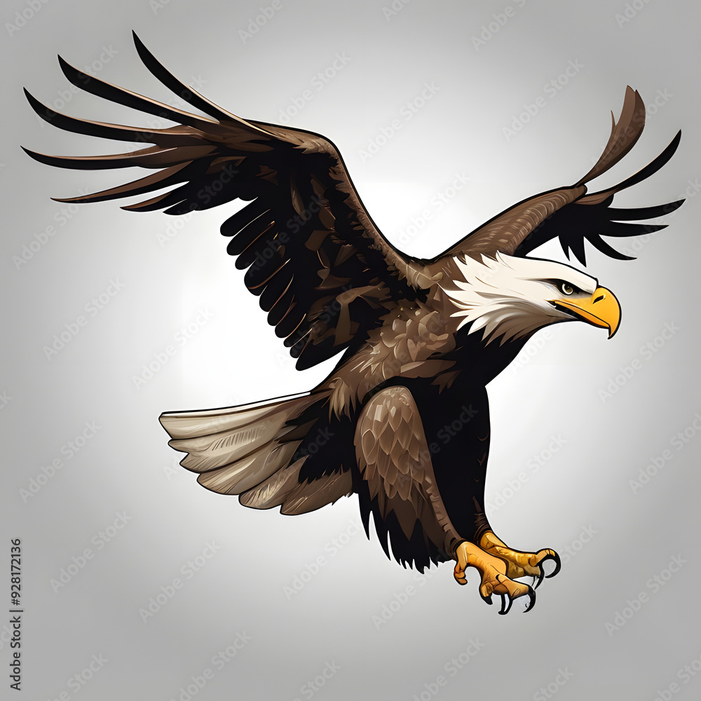 Naklejka premium American bald eagle head illustration logo of a American eagle head American bald eagle 