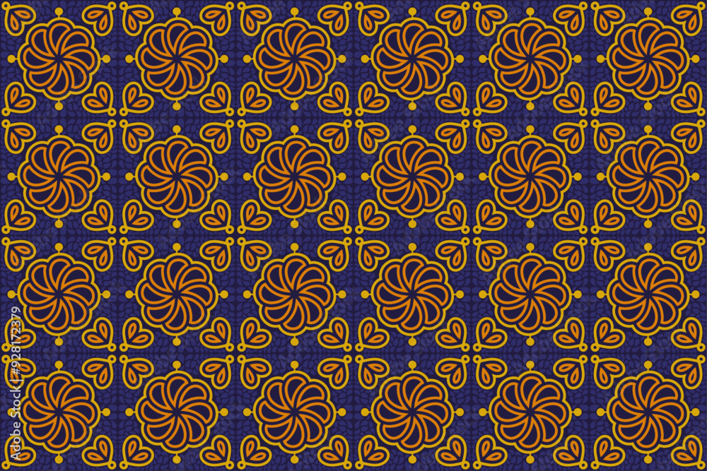 Flowers batik Seamless Pattern Flowers batik Seamless Pattern