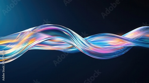 Abstract Wavy Lines in Blue and Purple