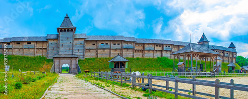 Panorama of the Citadel of Kyiv Rus Park, Ukraine photo