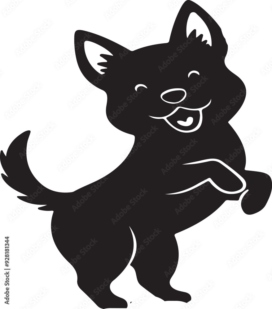 A cute dog silhouette Vector art illustration. A cute dog silhouette Vector art illustration.