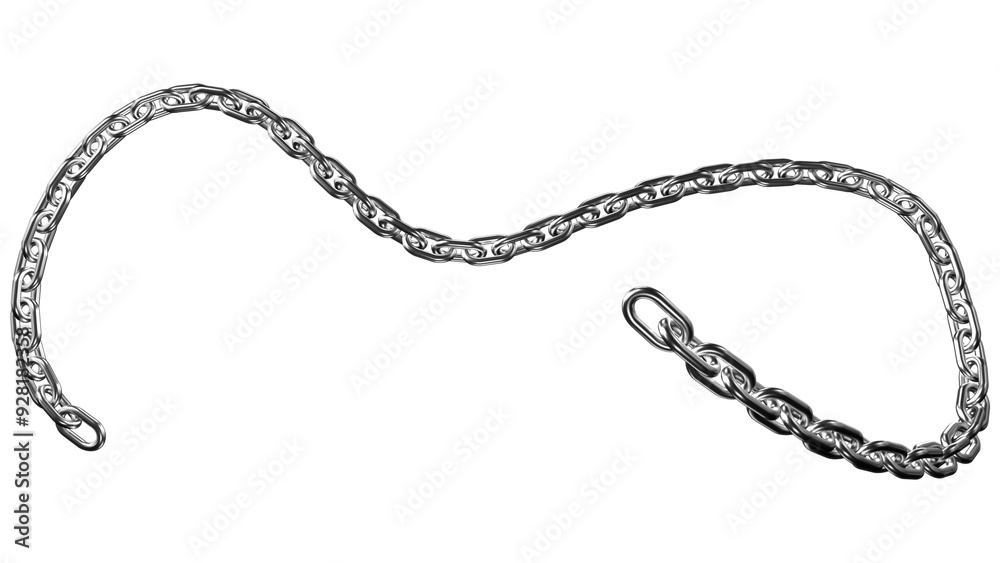 Men's Chain Jewelry, Stainless Steel Silver Lobster Claw Cardano Chain, Minimalist Necklace on White Background Men's Chain Jewelry, Stainless Steel Silver Lobster Claw Cardano Chain, Minimalist Necklace on White Background