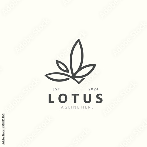 Lotus flower logo. Minimalist lotus feminine for the calm logo beauty design