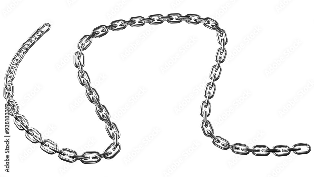 Men's Chain Jewelry, Stainless Steel Silver Lobster Claw Cardano Chain, Minimalist Necklace on White Background Men's Chain Jewelry, Stainless Steel Silver Lobster Claw Cardano Chain, Minimalist Necklace on White Background