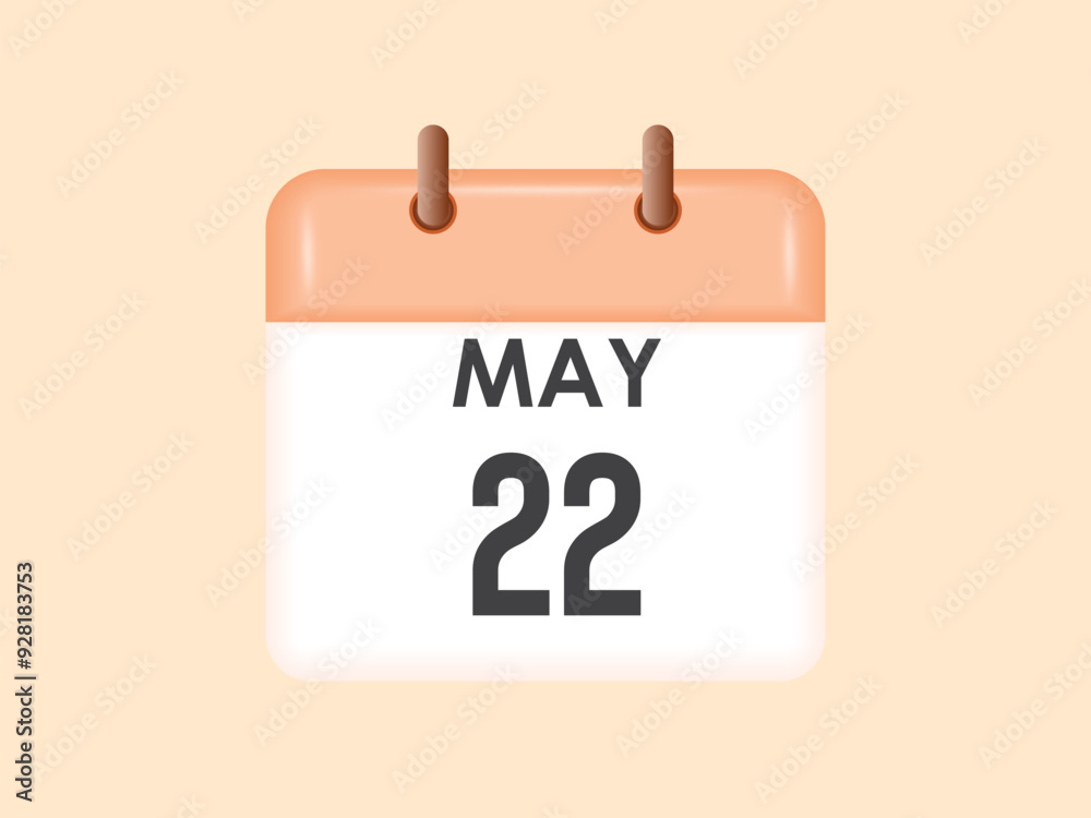 May 22 - calendar and Time planner. Daily Calendar Icon reminder. Vector Illustration. May 22 - calendar and Time planner. Daily Calendar Icon reminder. Vector Illustration.
