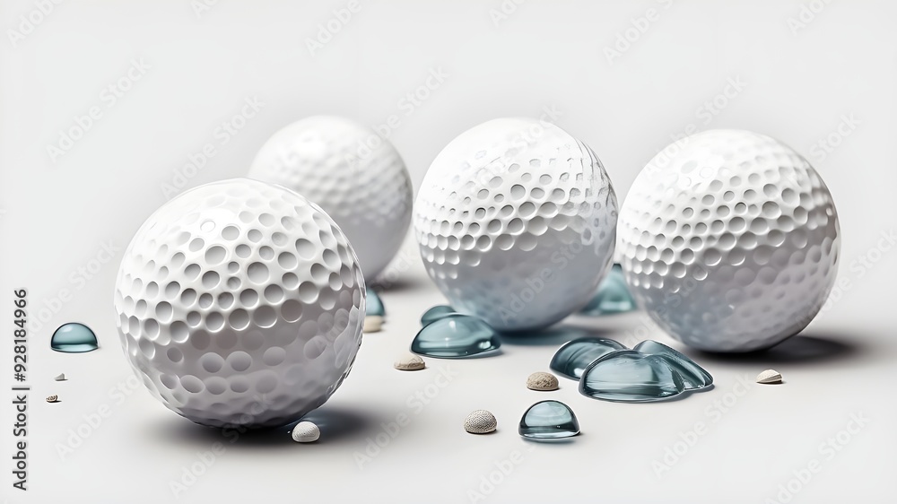 Isolated golf balls on a tee against a clear backdrop Isolated golf balls on a tee against a clear backdrop