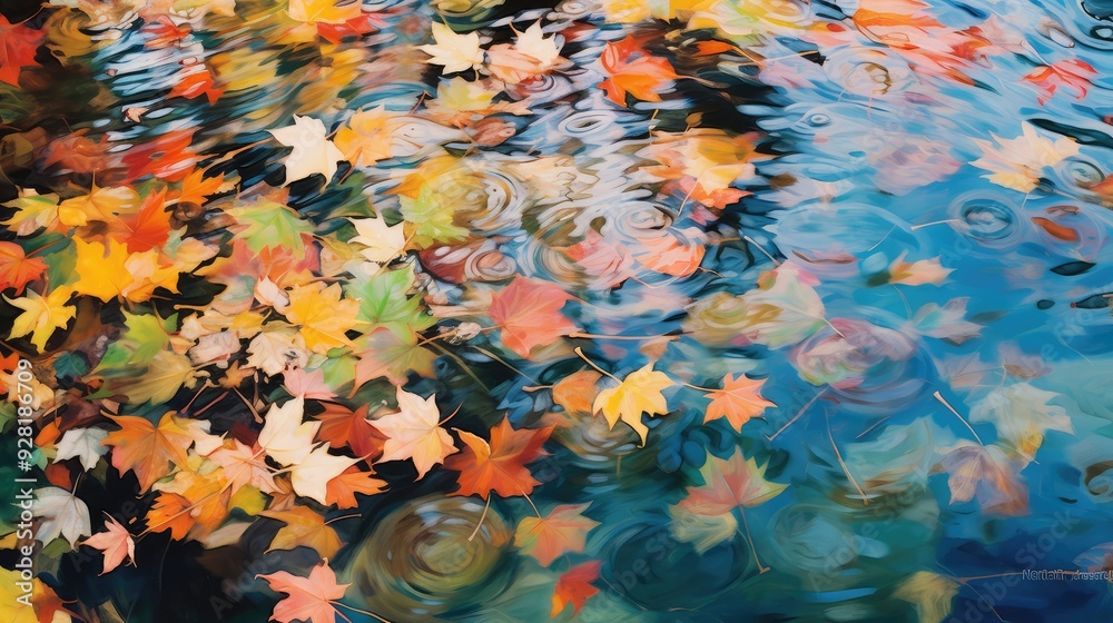 mosaic fall leaves water color mosaic fall leaves water color