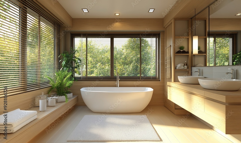 modern bathroom in a modern house, Generative AI modern bathroom in a modern house, Generative AI