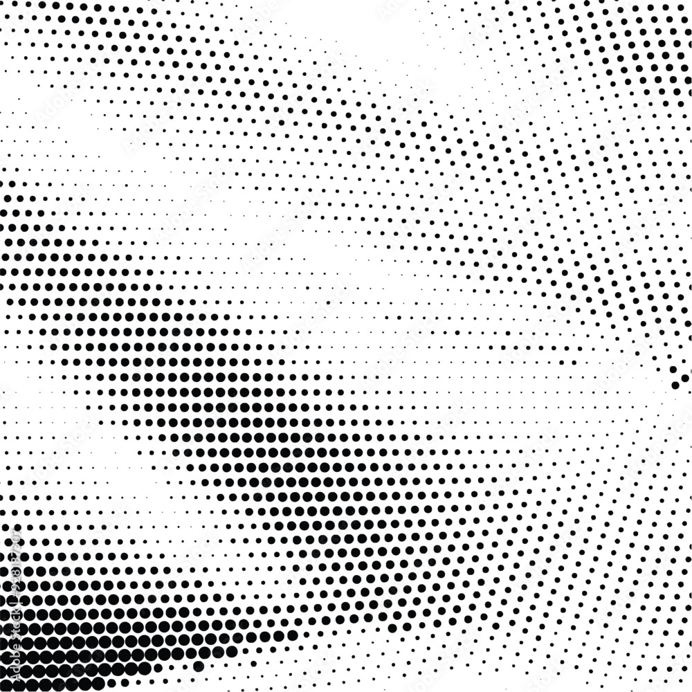 Wavy gradient halftone dots pattern texture background. Vector illustration
