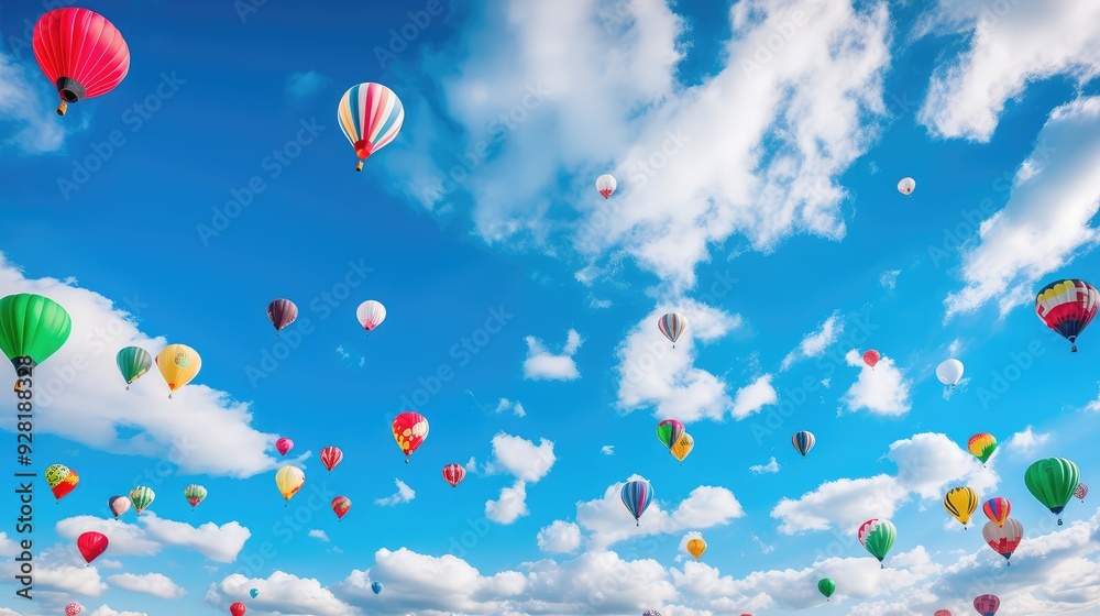 Fototapeta premium stunning red white and green balloons