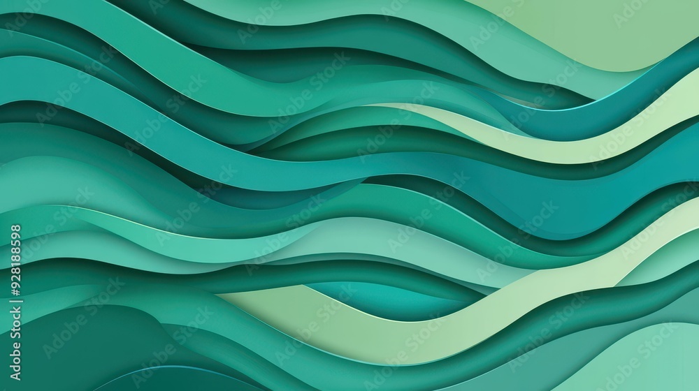 A vibrant green backdrop showcases playful waves, embodying a modern cartoon aesthetic with rich textures. A vibrant green backdrop showcases playful waves, embodying a modern cartoon aesthetic with rich textures.