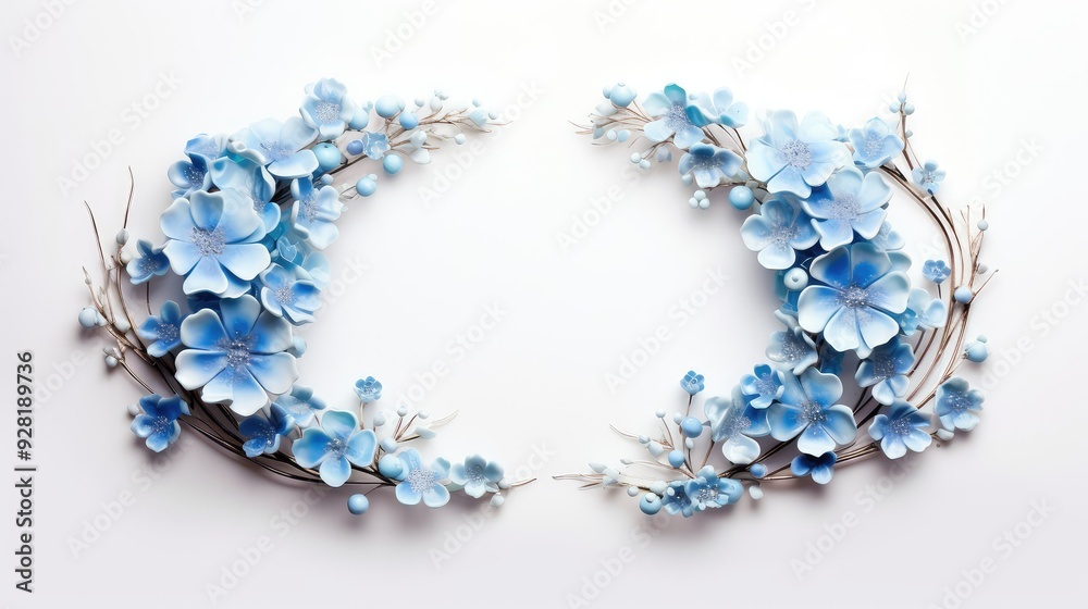 forget blue floral frame forget blue floral frame