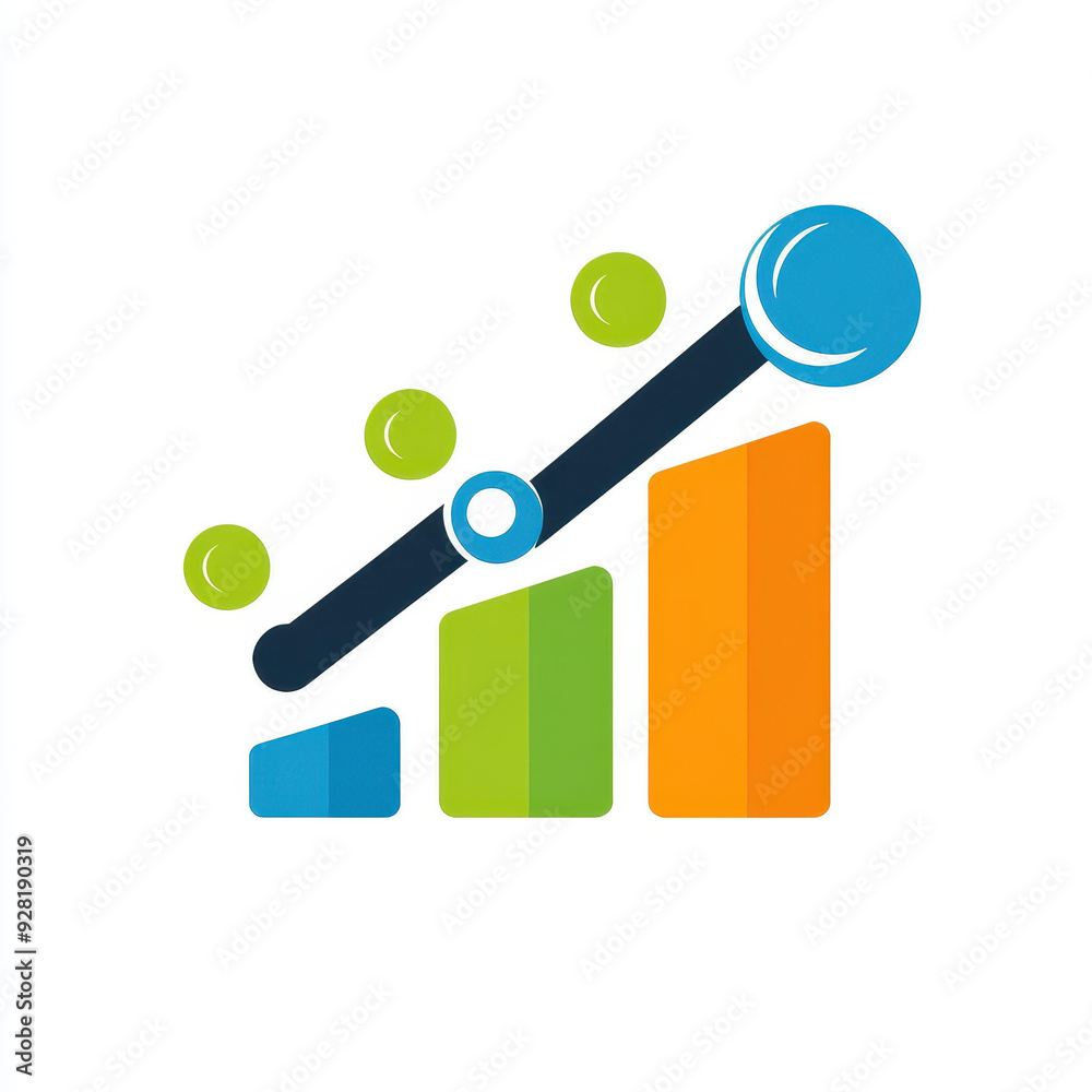 A sleek logo featuring a graph line on a clean white background, perfect for business and finance branding.