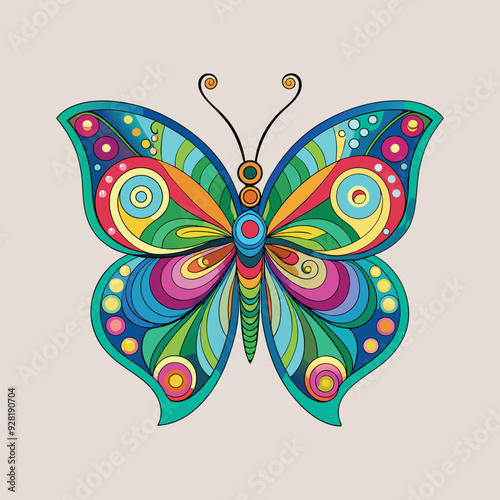 a colorful butterfly with a pattern of wings and a butterfly on it.