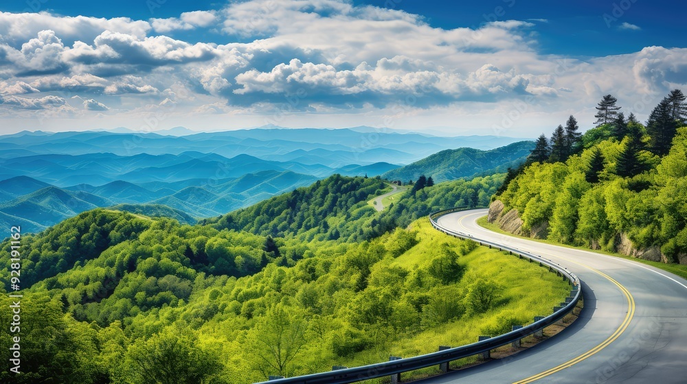 Fototapeta premium road blue ridge parkway asheville