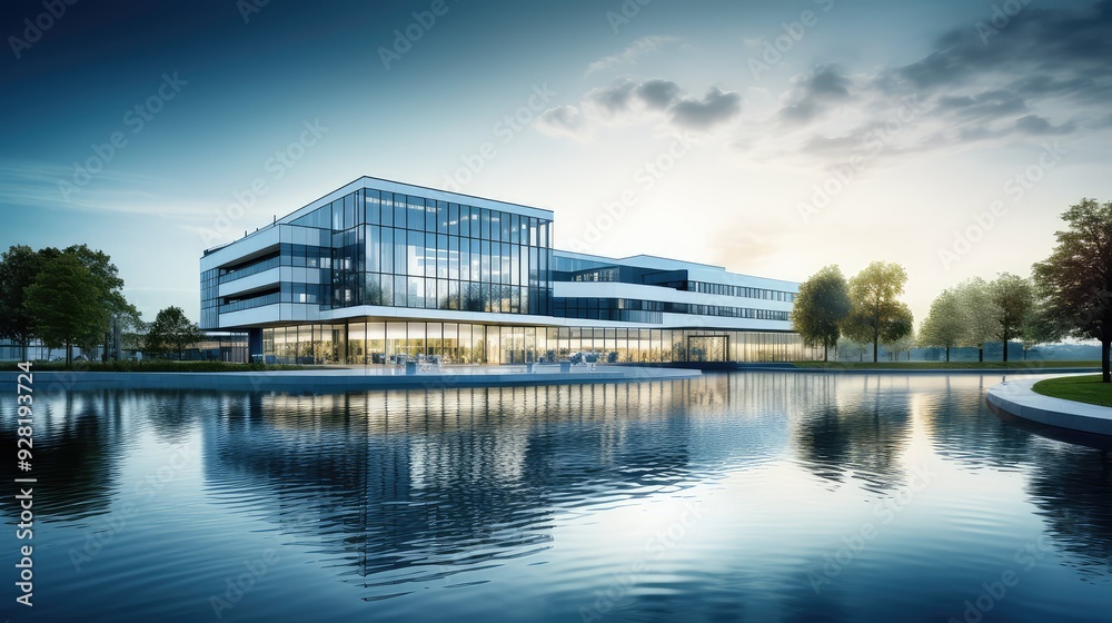 Fototapeta premium reflection water hospital