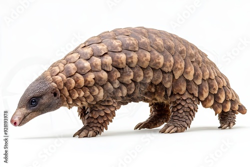 Scaly Anteater Walking on White Background photo