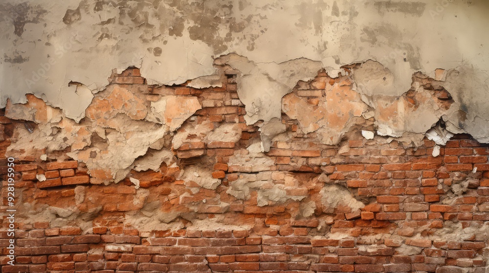 Obraz premium mortar crumbling old wall