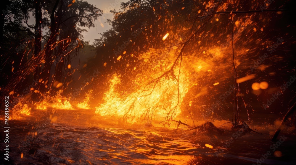 stream burst of fire stream burst of fire