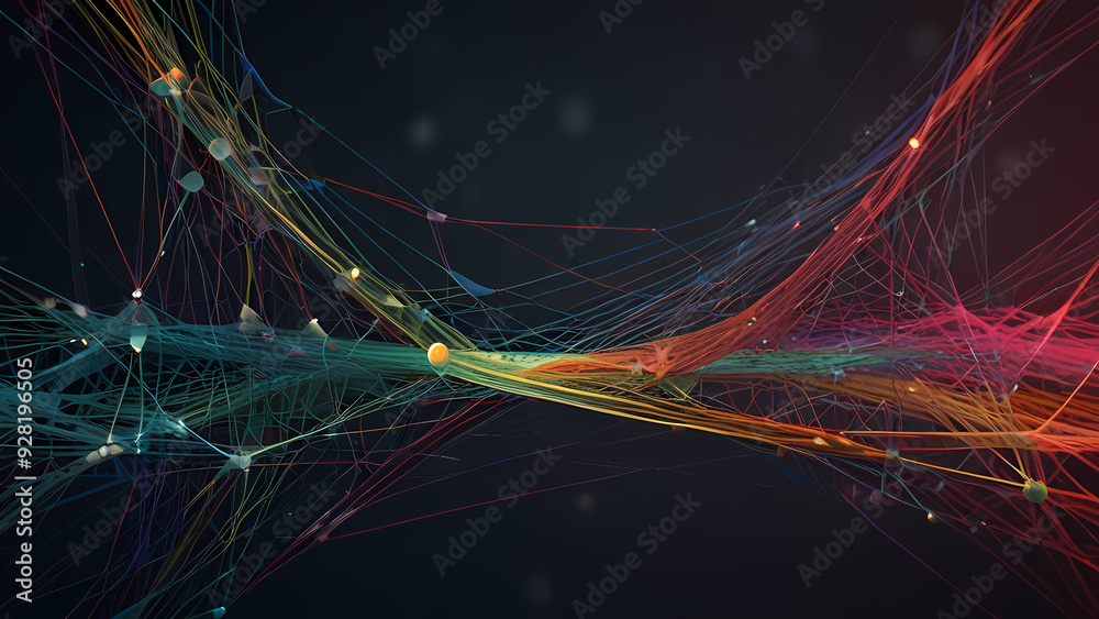 abstract background where threads are suspended in space, forming a web-like structure abstract background where threads are suspended in space, forming a web-like structure