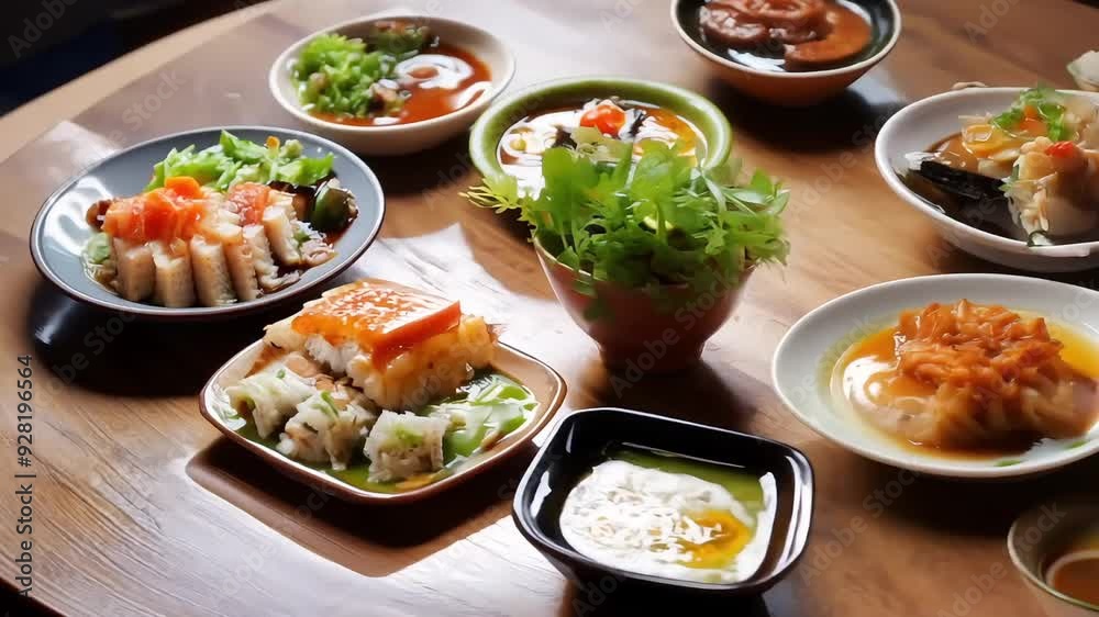 Korean traditional meal with side dishes
Korean traditional meal with side dishes